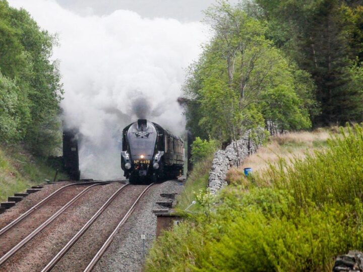 ...by seeing a steam train...